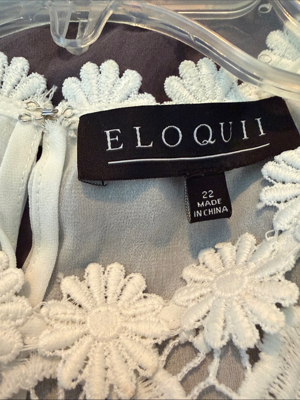 Eloquii Ivory Circular Lace Long Sleeve Top - Picture 3 of 3